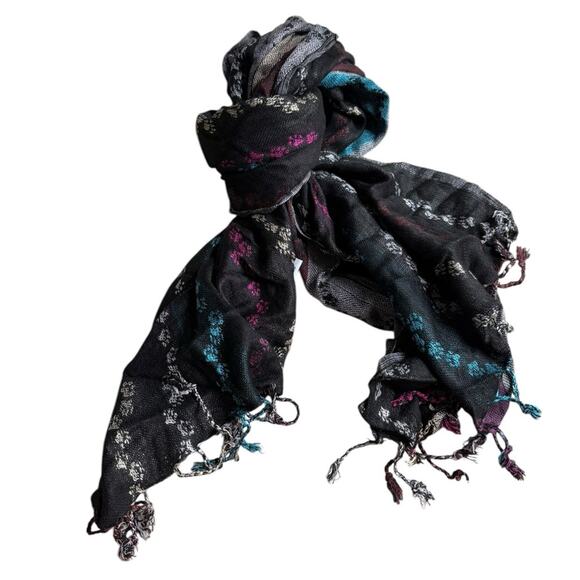 Accessories - Chic Black and Purple Wrap Scarf